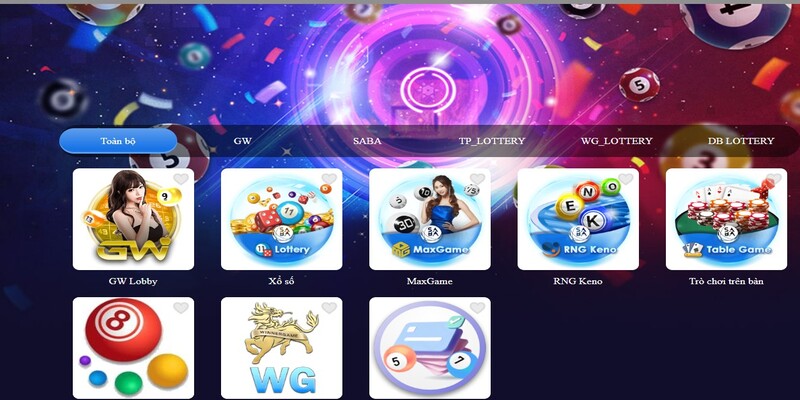 Chọn trò chơi yêu thích để bắt đầu cá cược