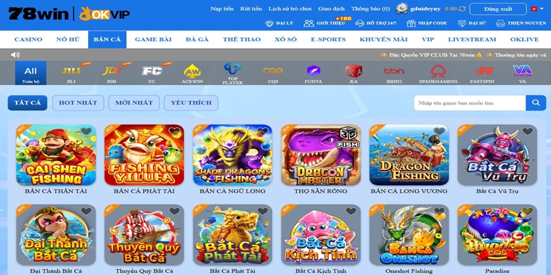 Khám phá kho game Bắn Cá 78WIN